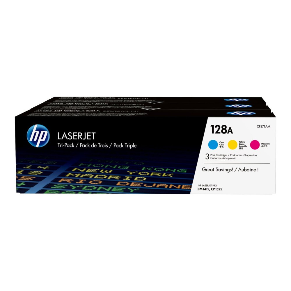 HP 128A 3-pack Cyan & Magenta & Yellow LaserJet Toner Cartridges Lazerinis Toneris HP 128A 3-pack Cyan & Magenta & Yellow LaserJet Toner Cartridges Lazerinis Toneris
