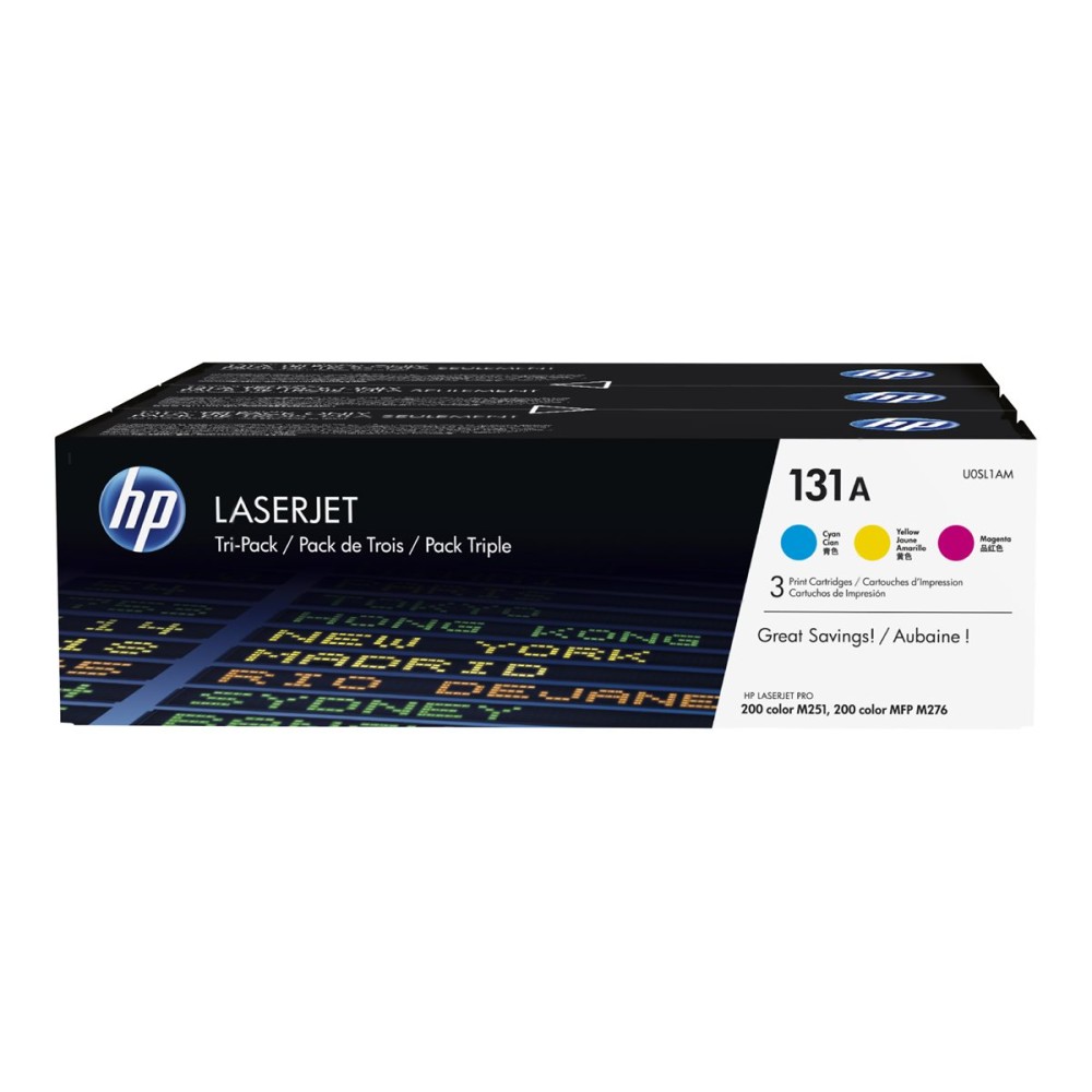 HP 131A 3-pack Cyan & Magenta & Yellow LaserJet Toner Cartridges Lazerinis Toneris HP 131A 3-pack Cyan & Magenta & Yellow LaserJet Toner Cartridges Lazerinis Toneris
