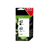 HP 62 2-pack Black & Tri-color Ink Cartridges Rašalo Kasetė