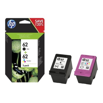 HP 62 2-pack Black & Tri-color Ink Cartridges Rašalo Kasetė