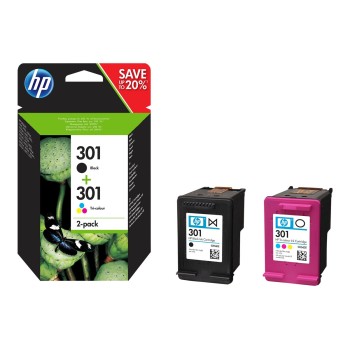 HP 301 2-pack Black & Tri-color Ink Cartridges Rašalo Kasetė