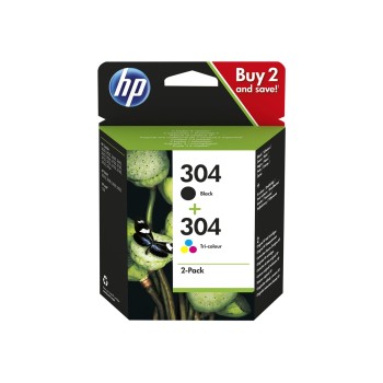 HP 304 2-pack Black & Tri-color Ink Cartridges Rašalo Kasetė