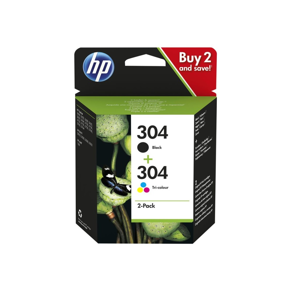 HP 304 2-pack Black & Tri-color Ink Cartridges Rašalo Kasetė HP 304 2-pack Black & Tri-color Ink Cartridges Rašalo Kasetė