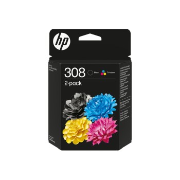 HP 308 2-Pack Black & Tri-color Ink Cartridge Rašalo Kasetė