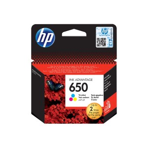 HP 650 Tri-color Ink Advantage Cartridge Rašalo Kasetė