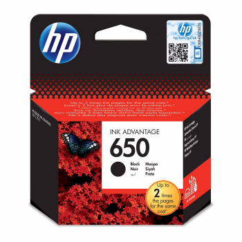 HP 650 Black Ink Advantage Cartridge Rašalo Kasetė