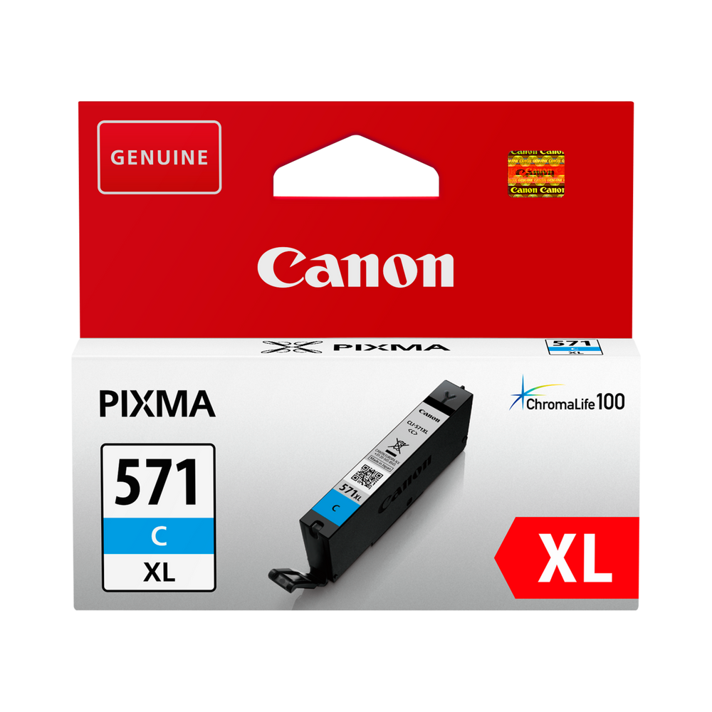 Canon CLI-571XL High Yield Cyan Ink Cartridge Rašalo Kasetė Canon CLI-571XL High Yield Cyan Ink Cartridge Rašalo Kasetė